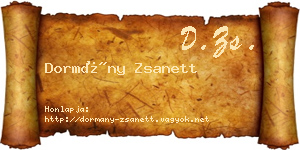 Dormány Zsanett névjegykártya