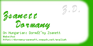 zsanett dormany business card